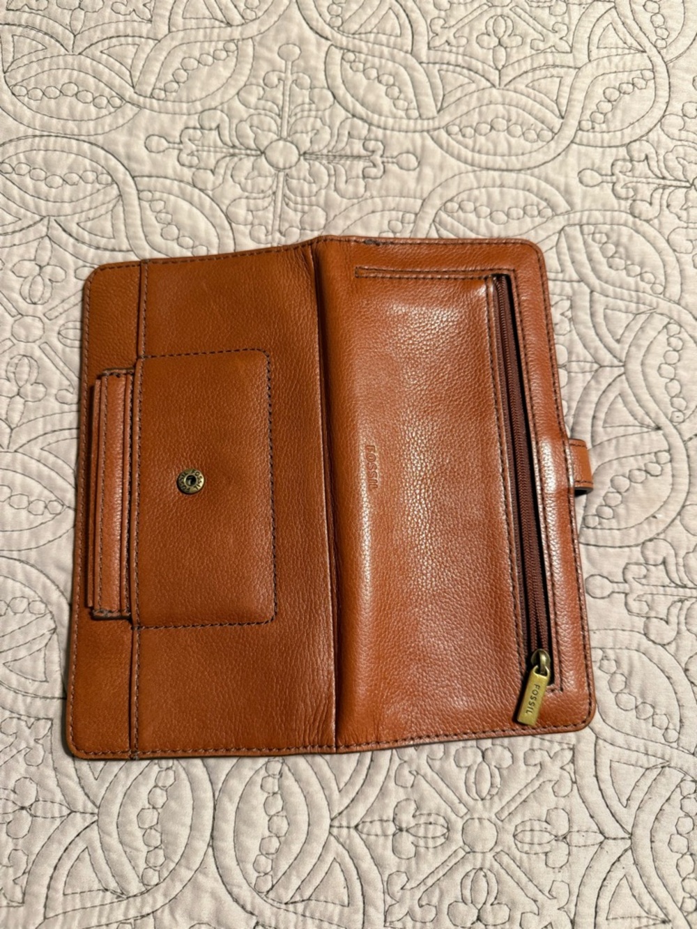 Fossil Tessa Tan Leather Handbag with Matching Wallet and Strap Nice - Picture 13 of 13